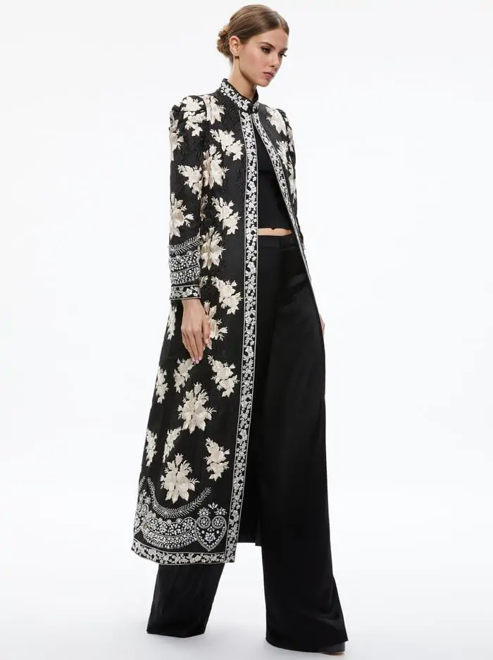 THOMAS EMBROIDERED MAXI COAT